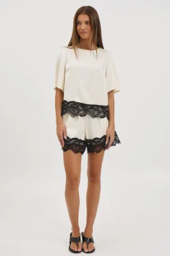 Alias Lace Trim Top White