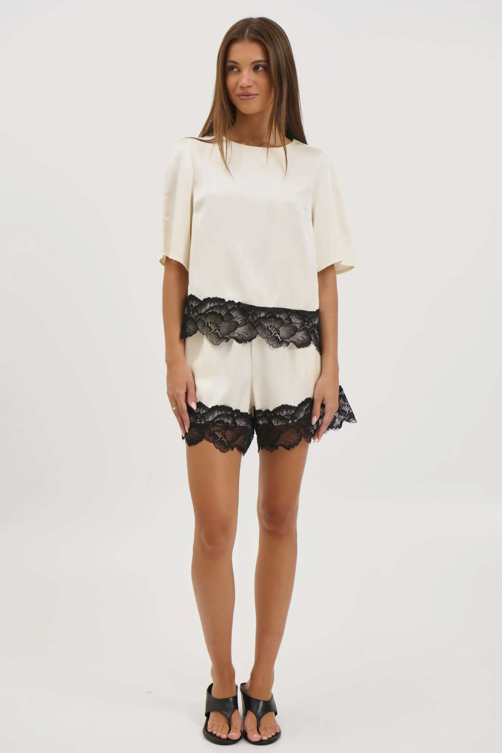 Alias Lace Trim Top White