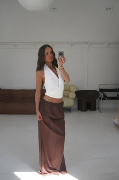 Arianne Maxi Skirt Chocolate
