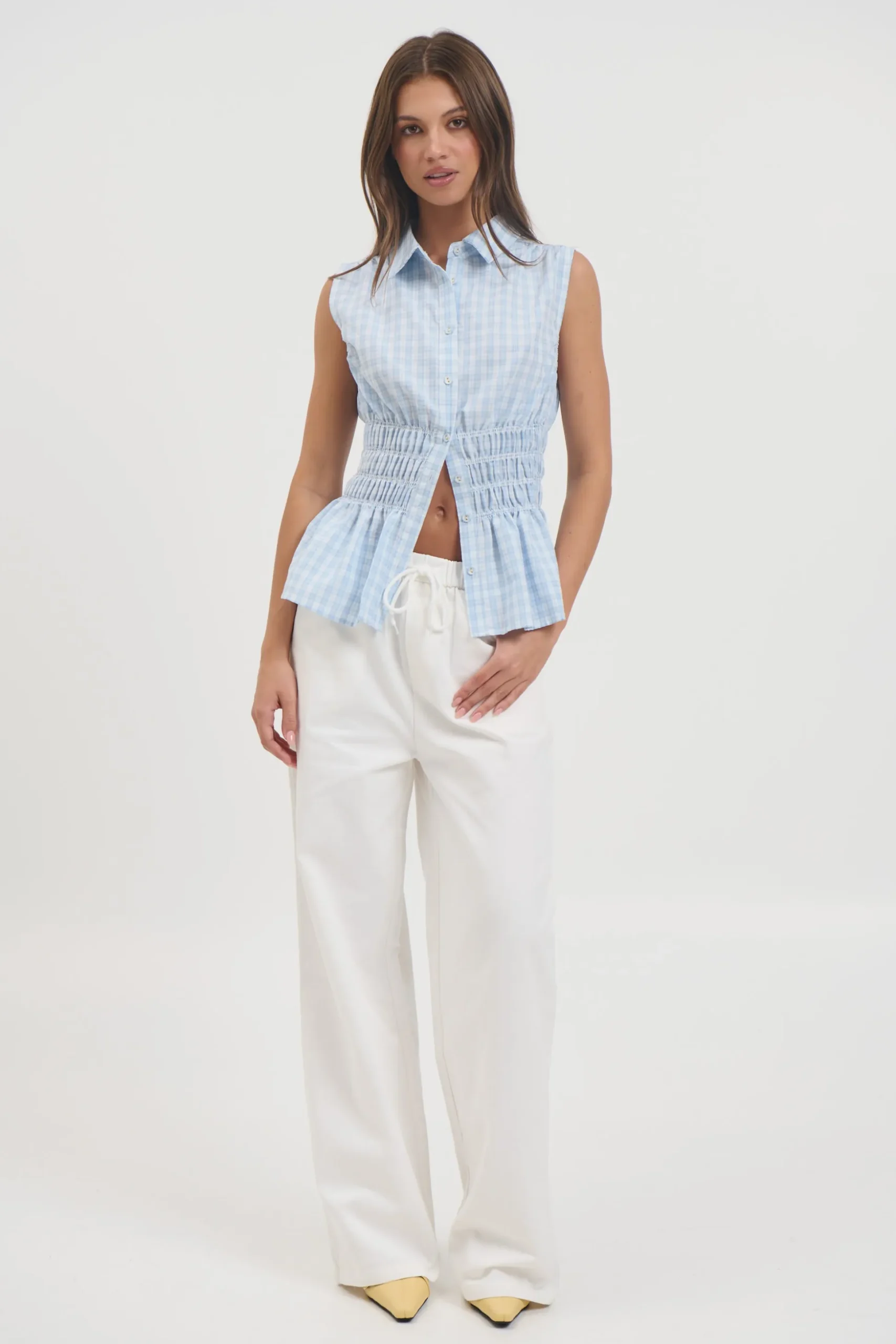 Charlotte Sleeveless Shirt Blue
