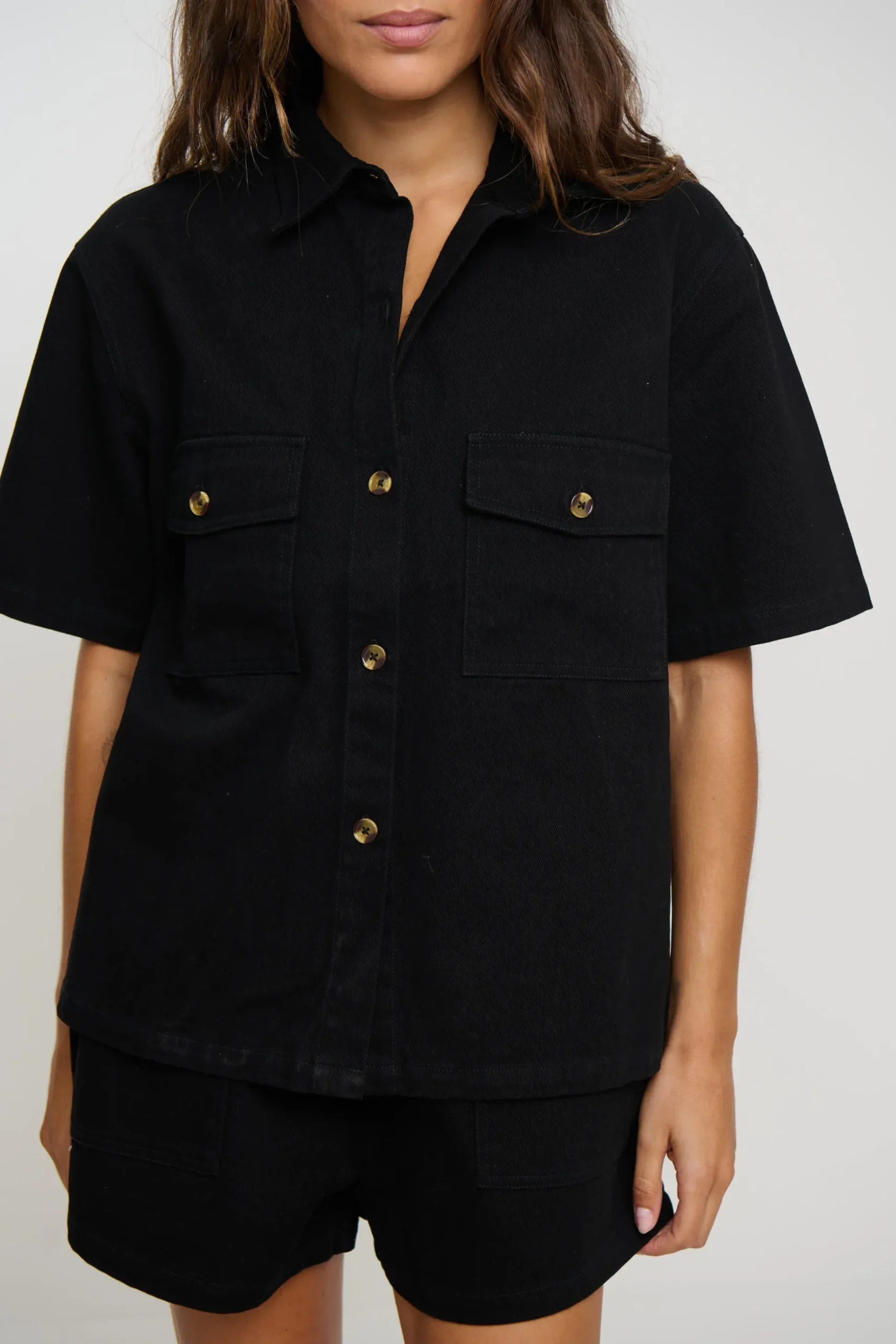 Delaney Denim Set Black