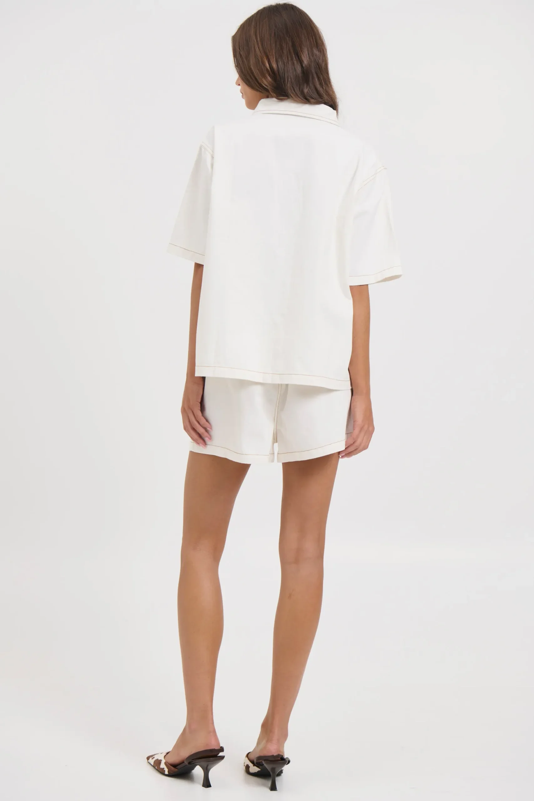 Delaney Denim Set White