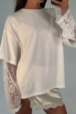 Francesca Lace Tee White