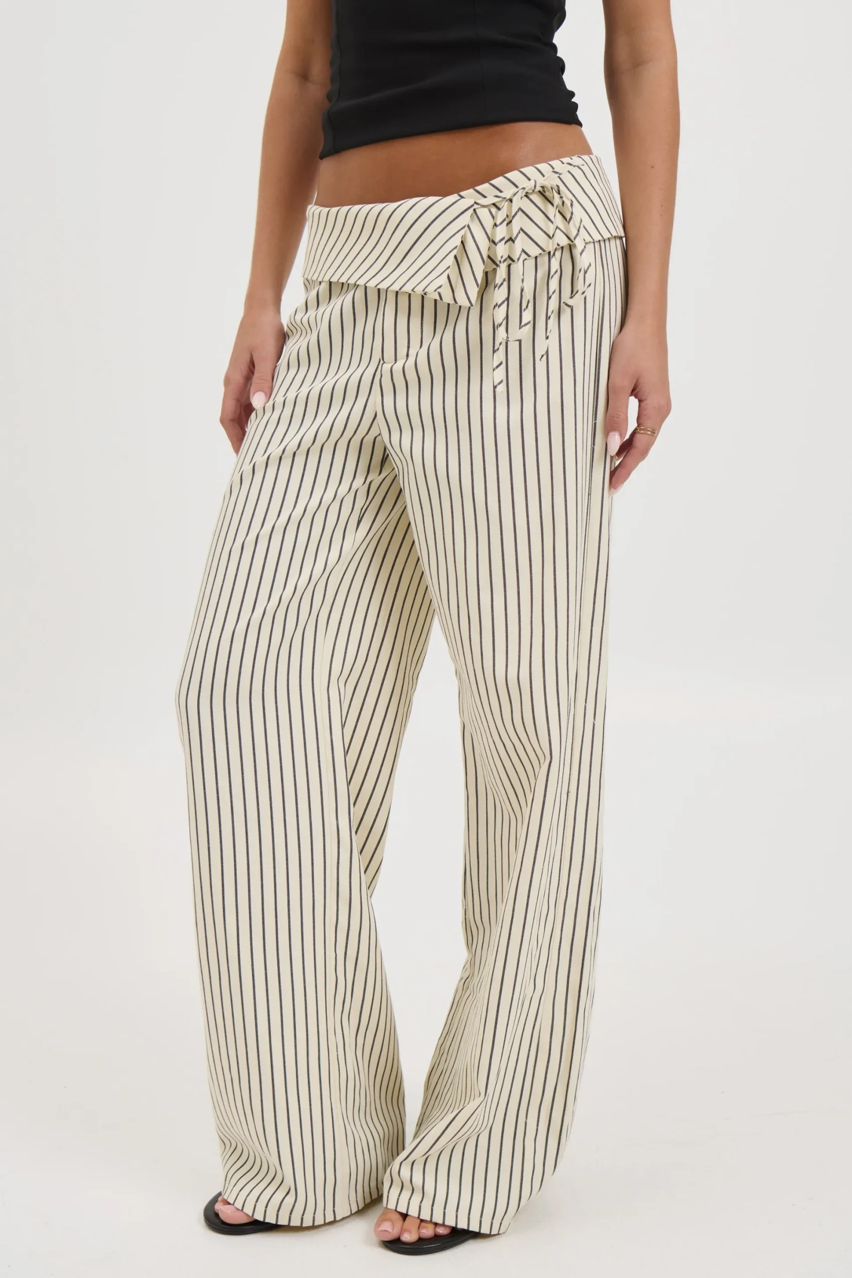 Gemma Pant Beige Stripe