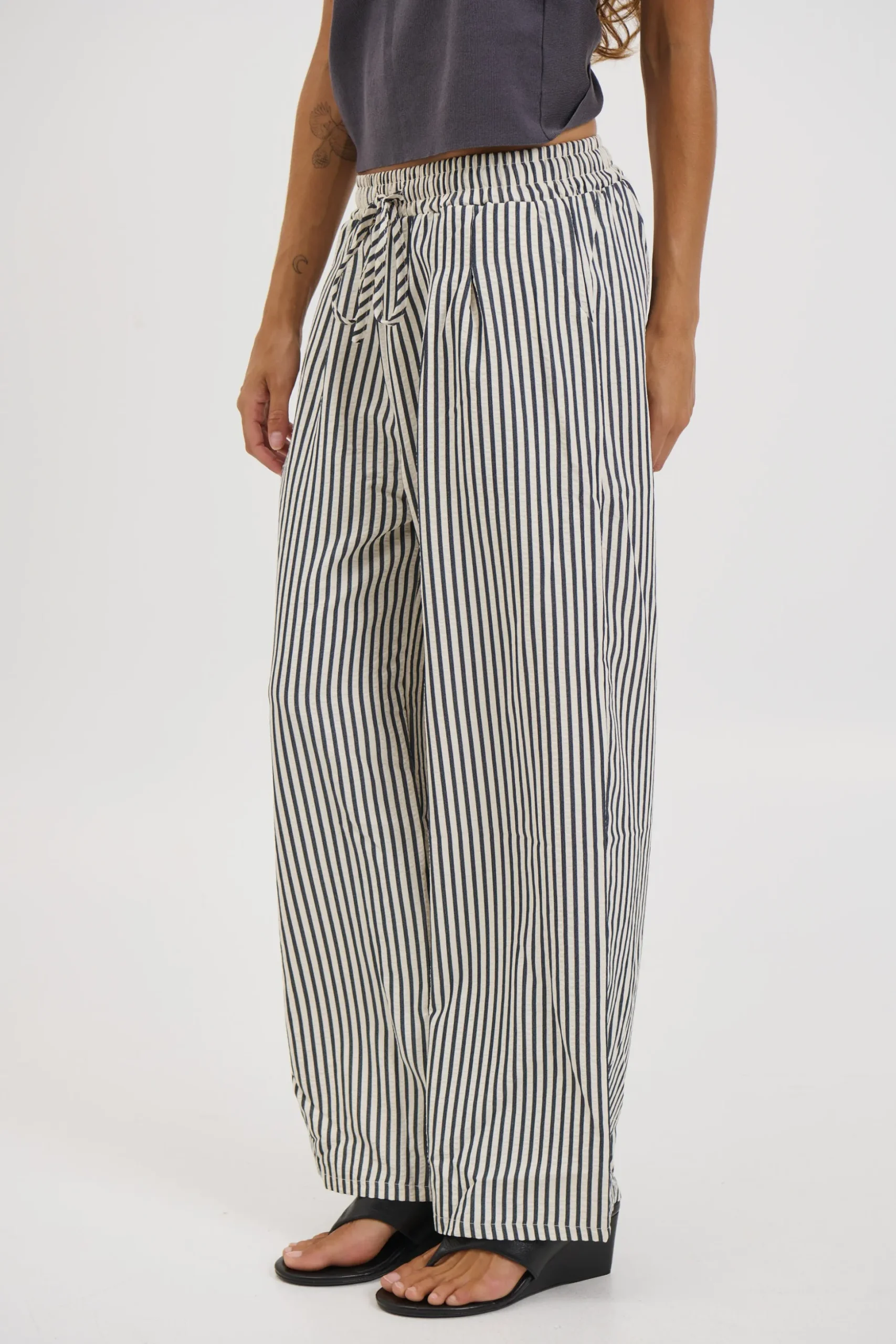 Hazel Pant Black Stripe