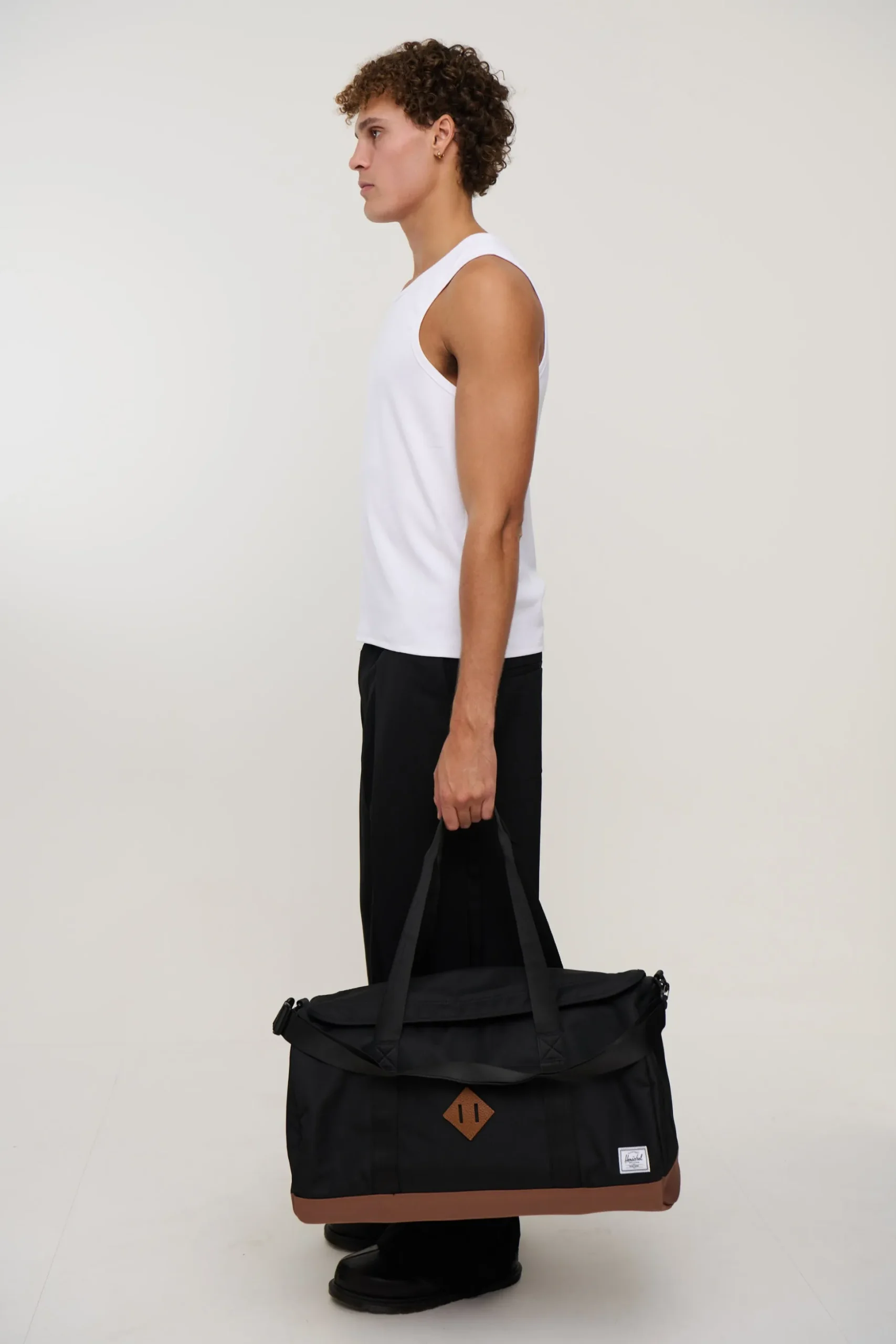 Herschel Novel Duffle Black/Saddle Brown