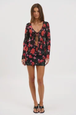 Ingrid Top Black Floral