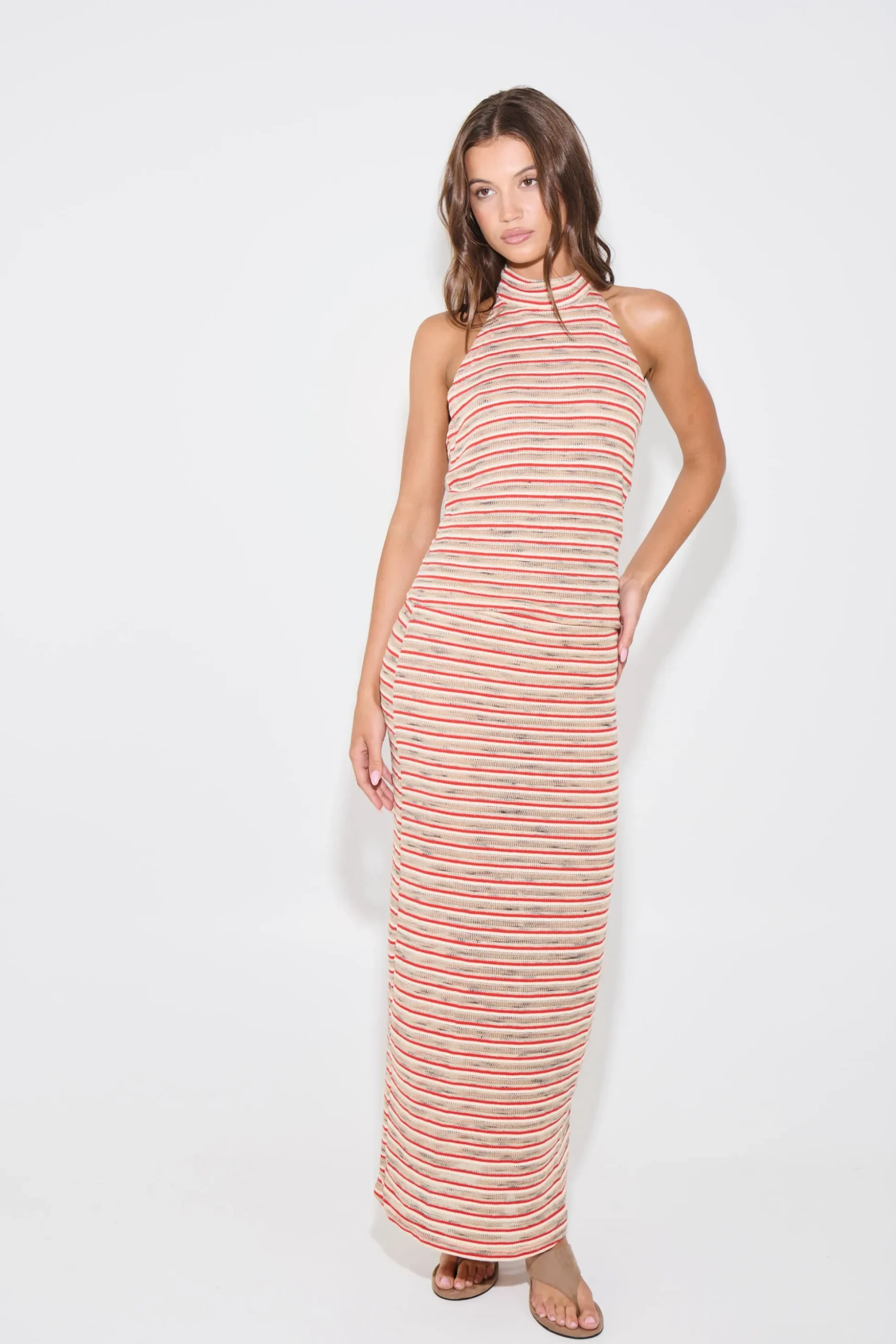 Jordy Maxi Skirt Orange Stripe