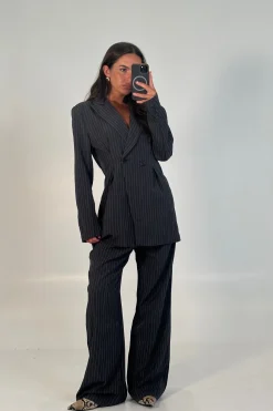 Kassandra Pinstripe Set Grey