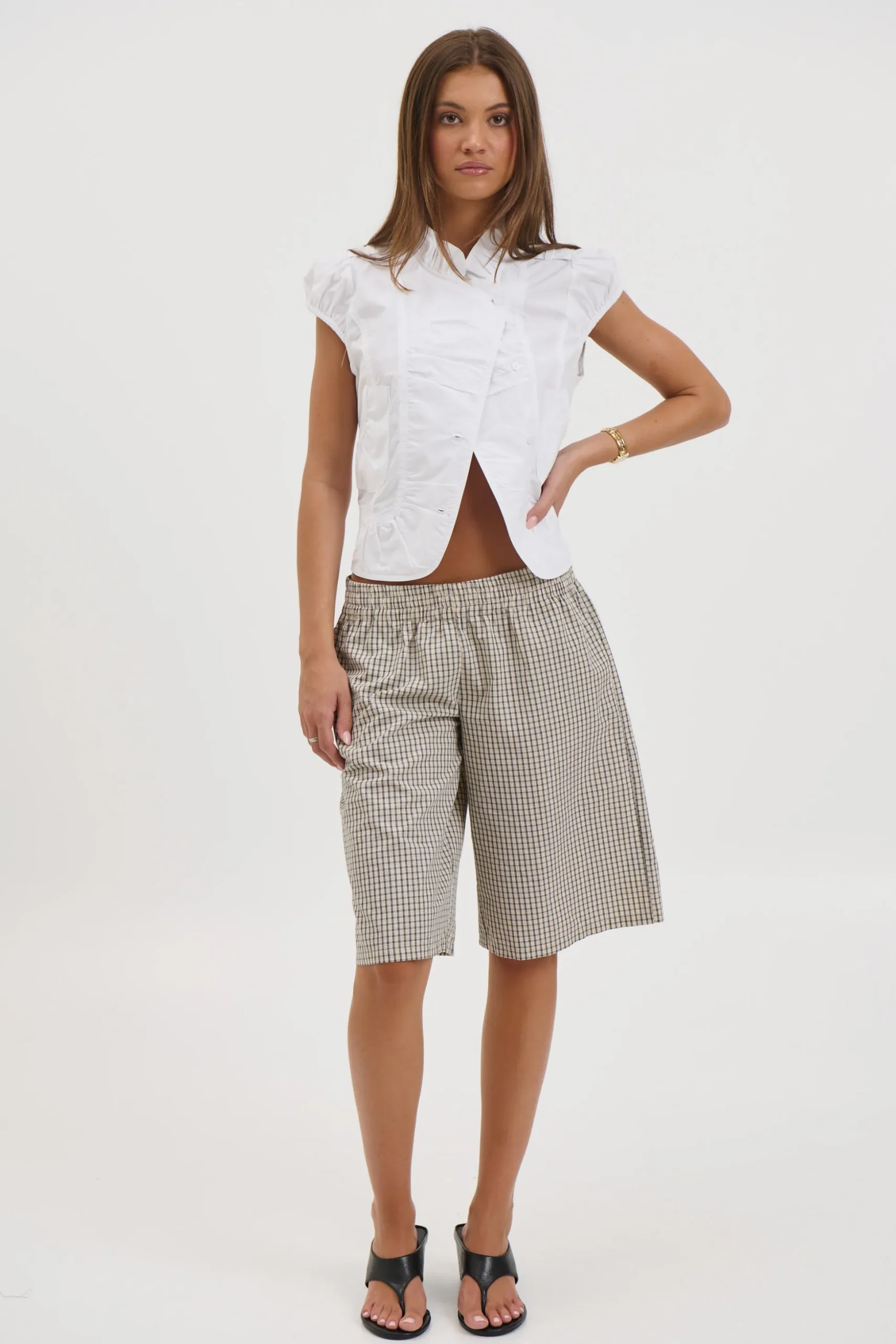 Katherine Short Sleeve Shirt White