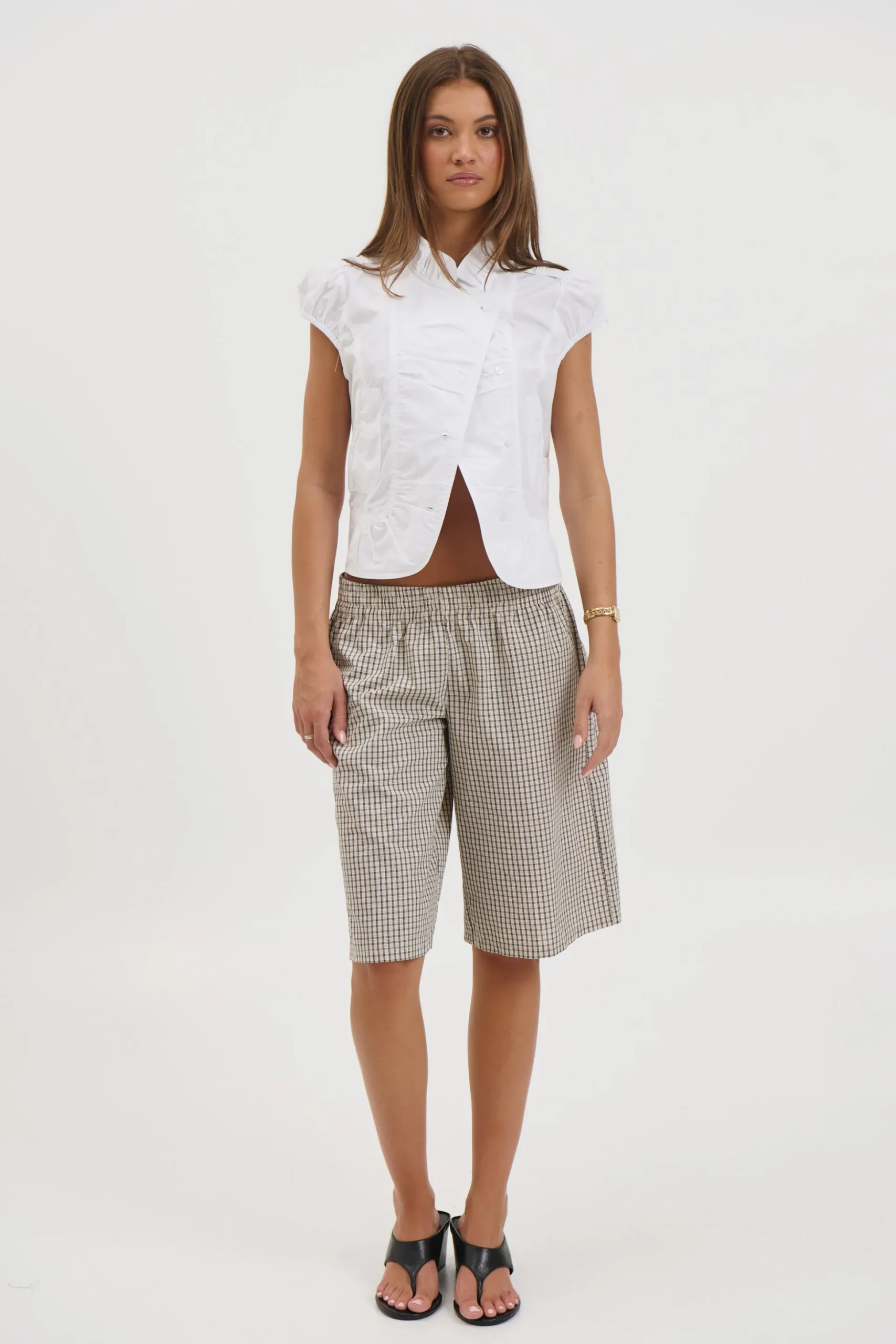 Katherine Short Sleeve Shirt White