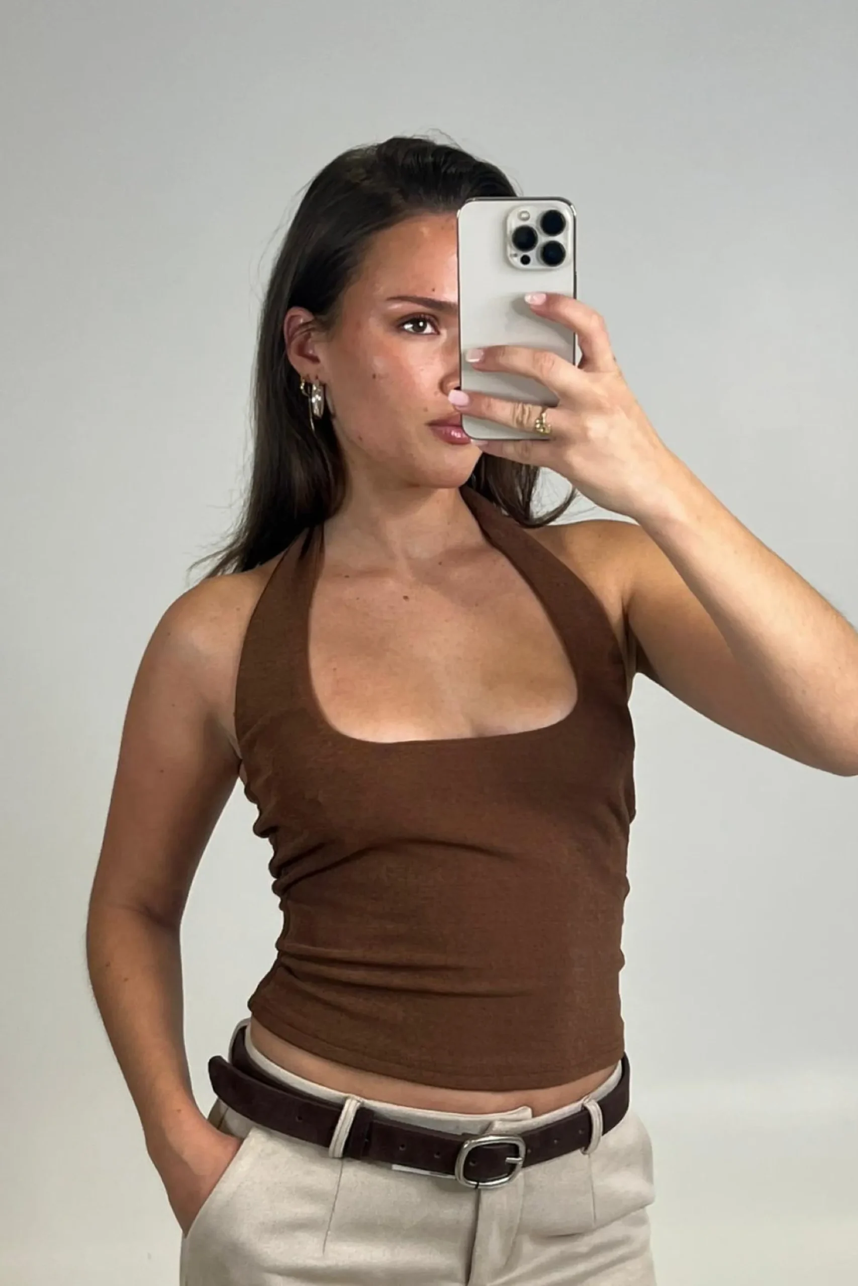 Katya Halterneck Top Mocha