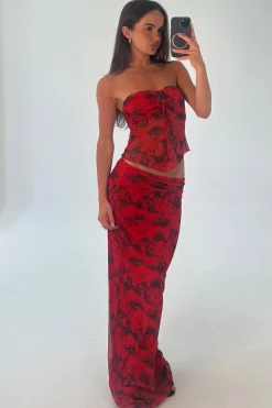 Lani Maxi Skirt Red