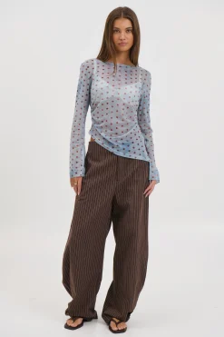 Lina Sheer Top Blue