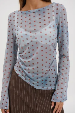 Lina Sheer Top Blue
