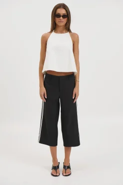 Lyra Denim Halter White
