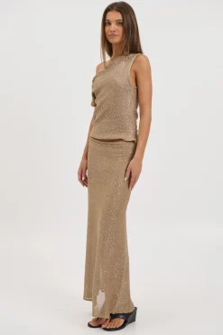 Manni Midi Skirt Gold