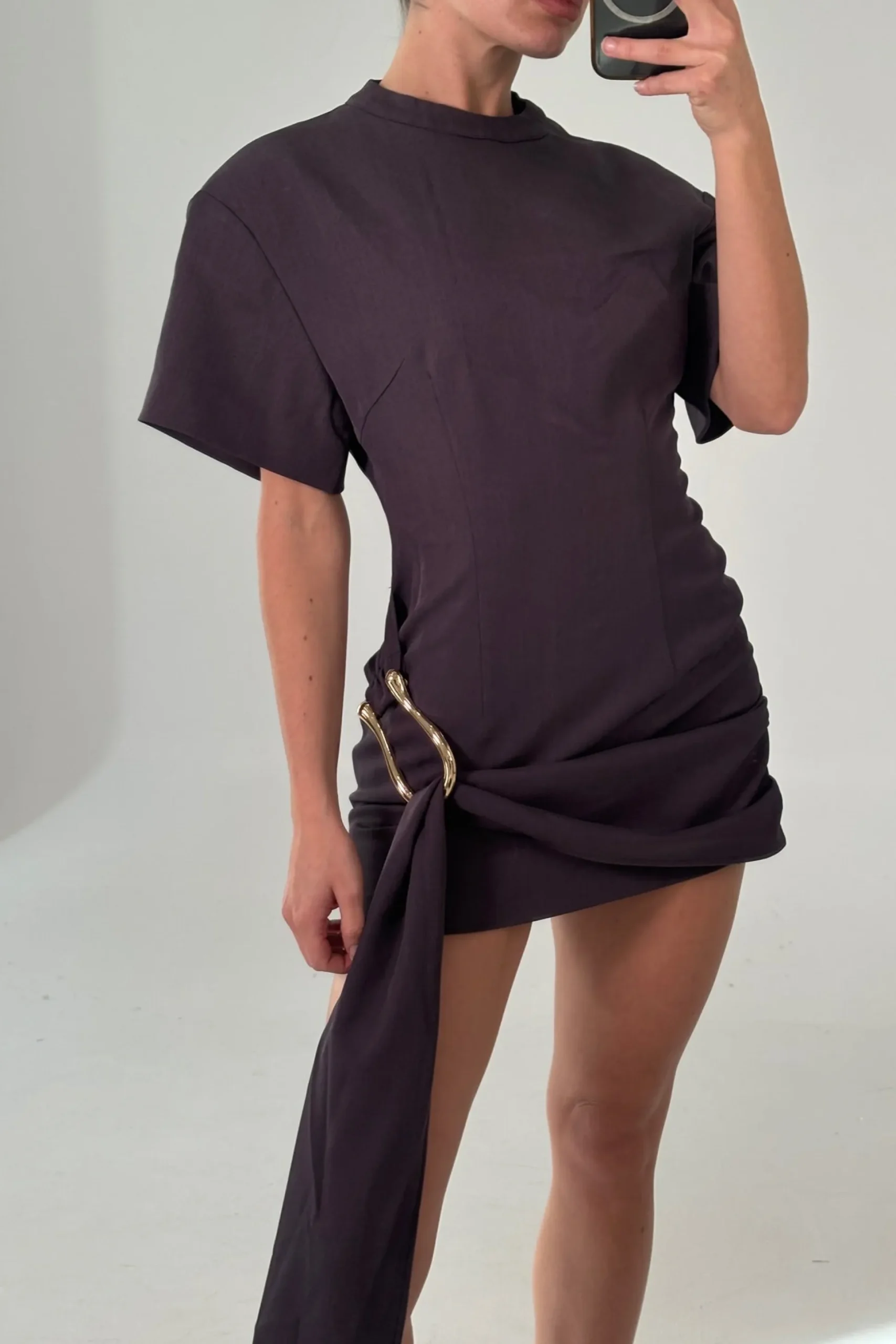 Martini Mini Dress Raisin