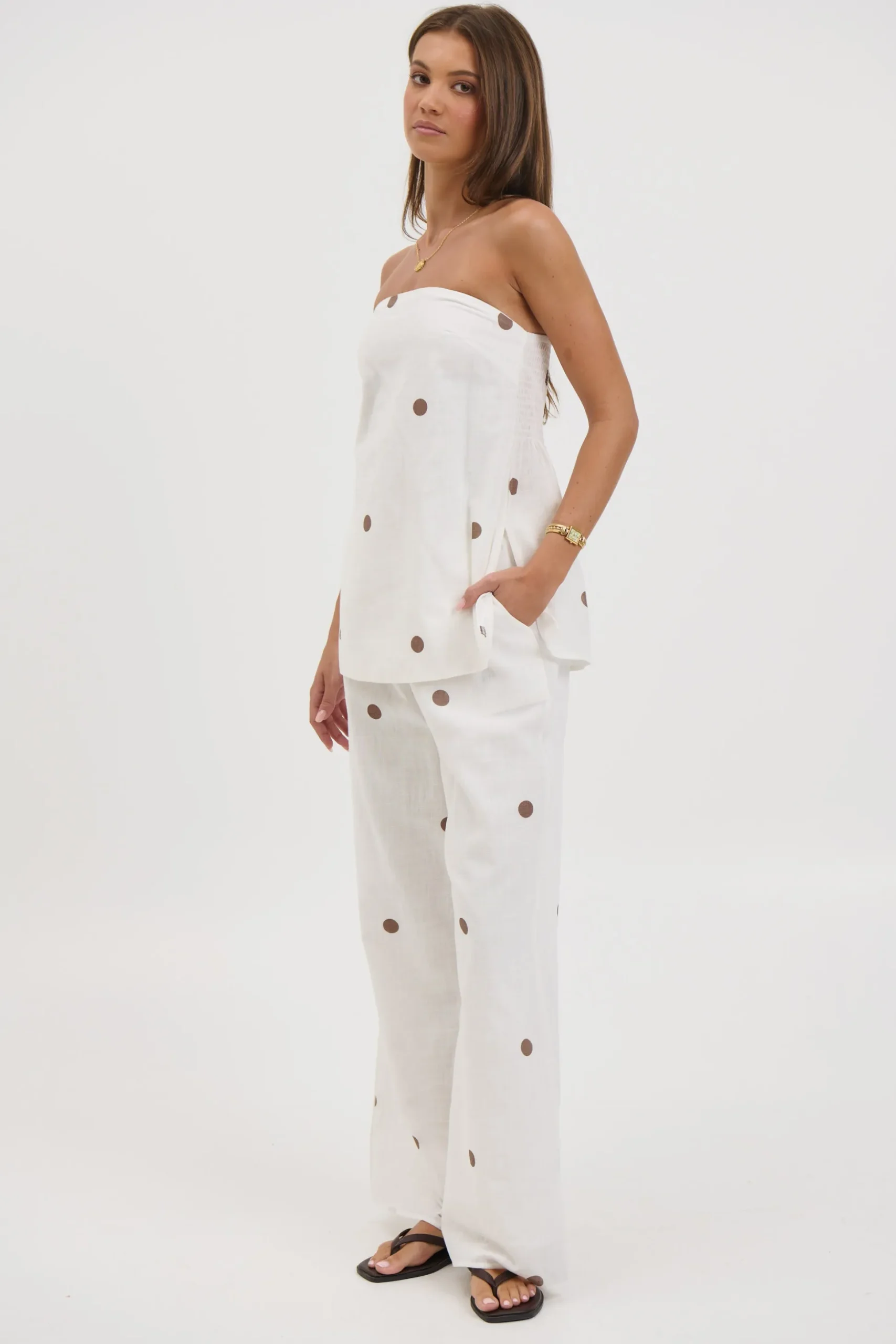 Nora Set White Polka