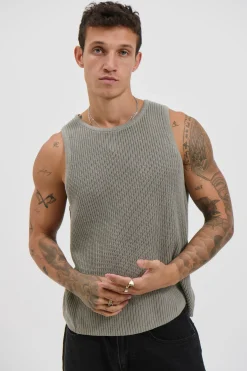 NTH Chunky Knit Tank Dark Grey