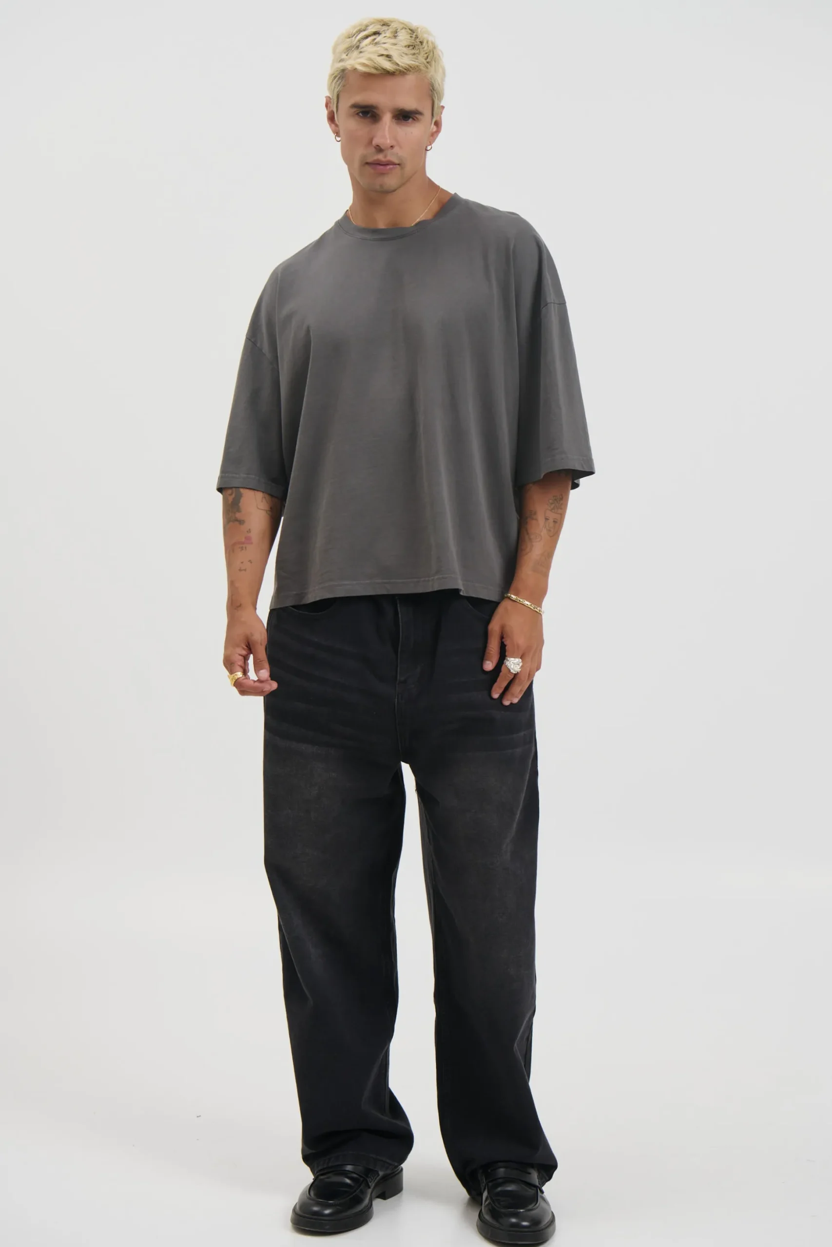 NTH Crop Box Tee Charcoal