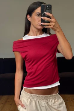 Nylah Knit Top Red