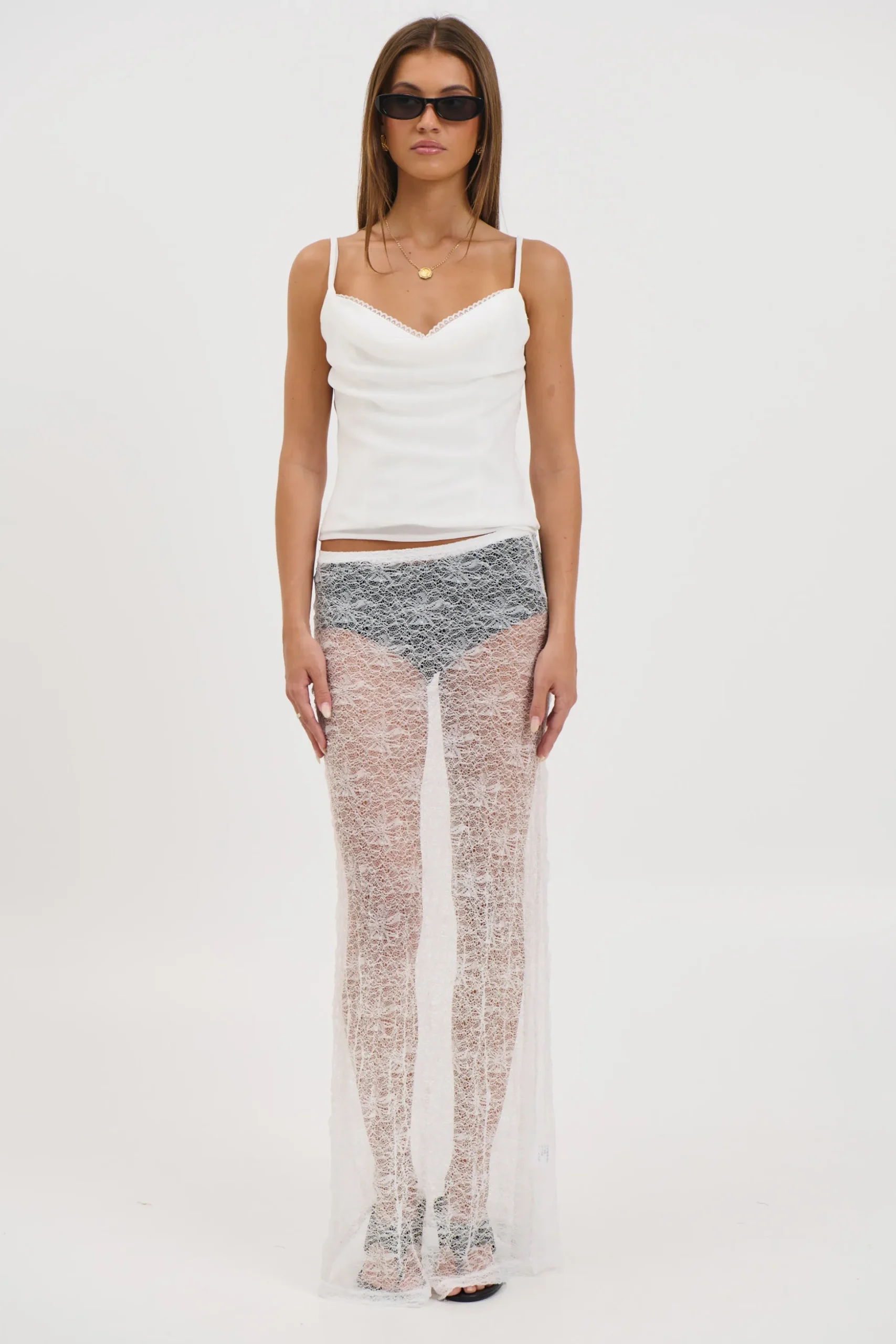 Olivia Lace Skirt White