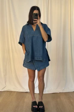 Rosemary Denim Skort Blue