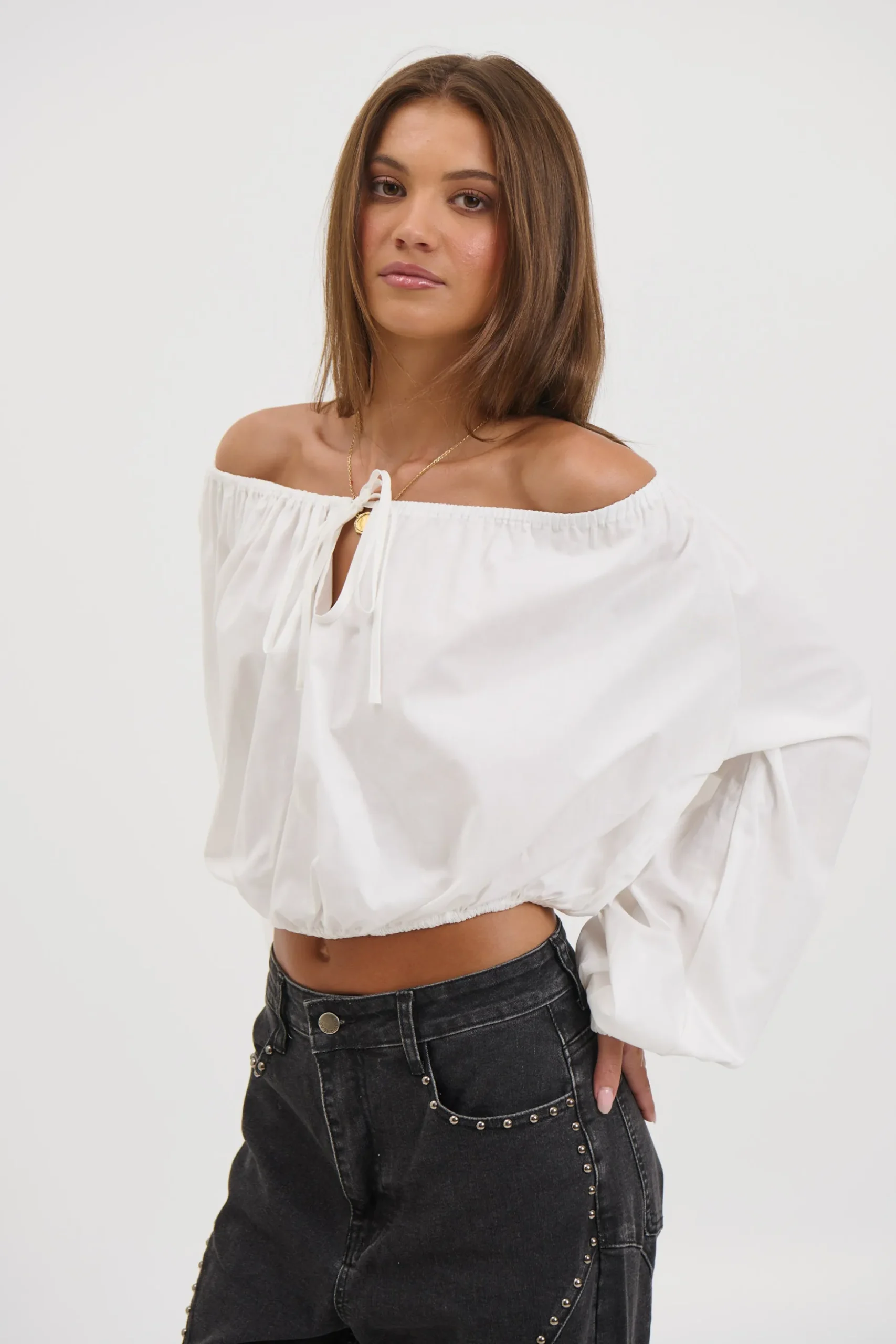 Sarsha Long Sleeve White