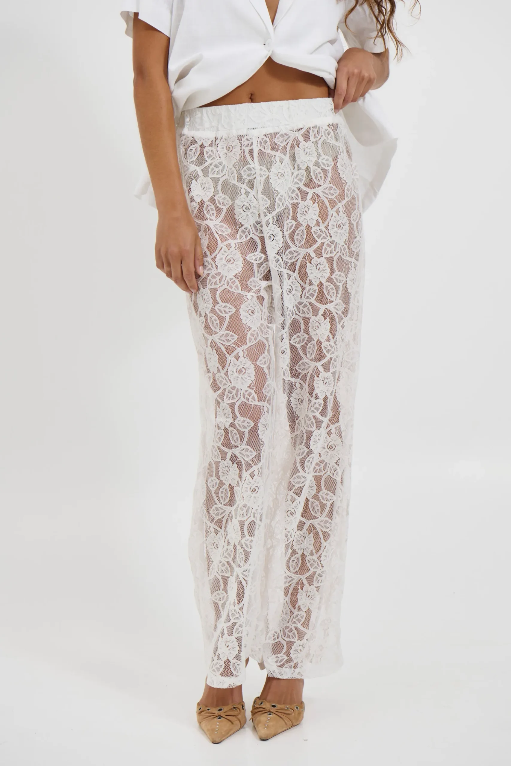 Tamika Lace Pant White
