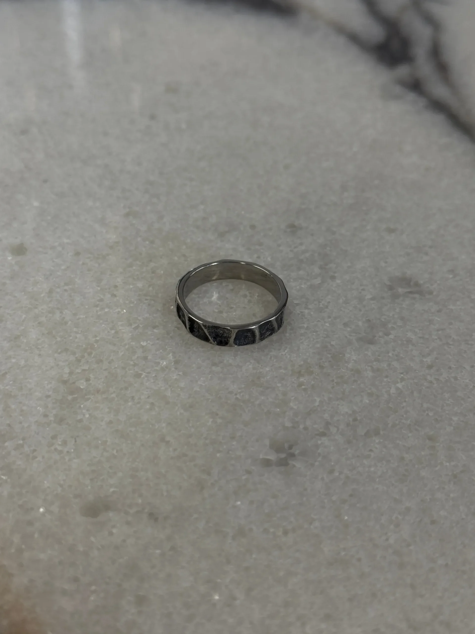 Texture Ring Antique Silver