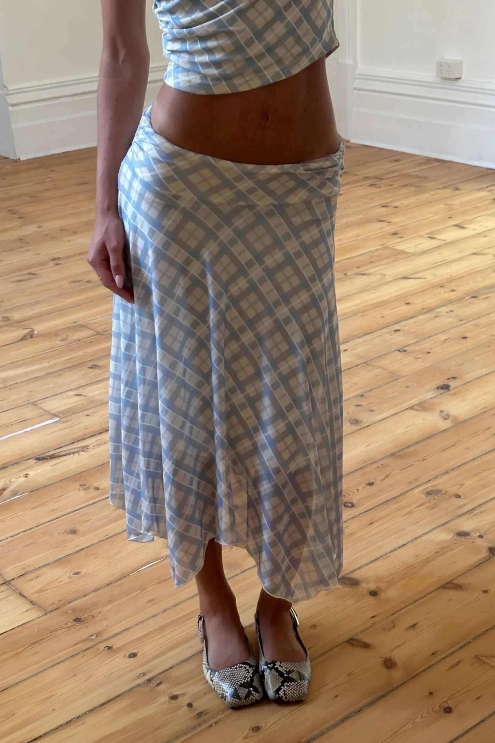 Tove Skirt Blue Check