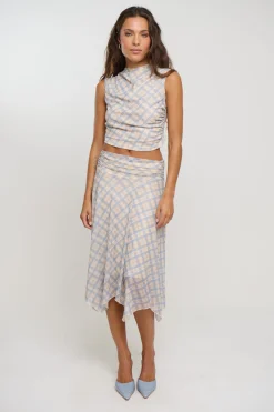 Tove Top Blue Check