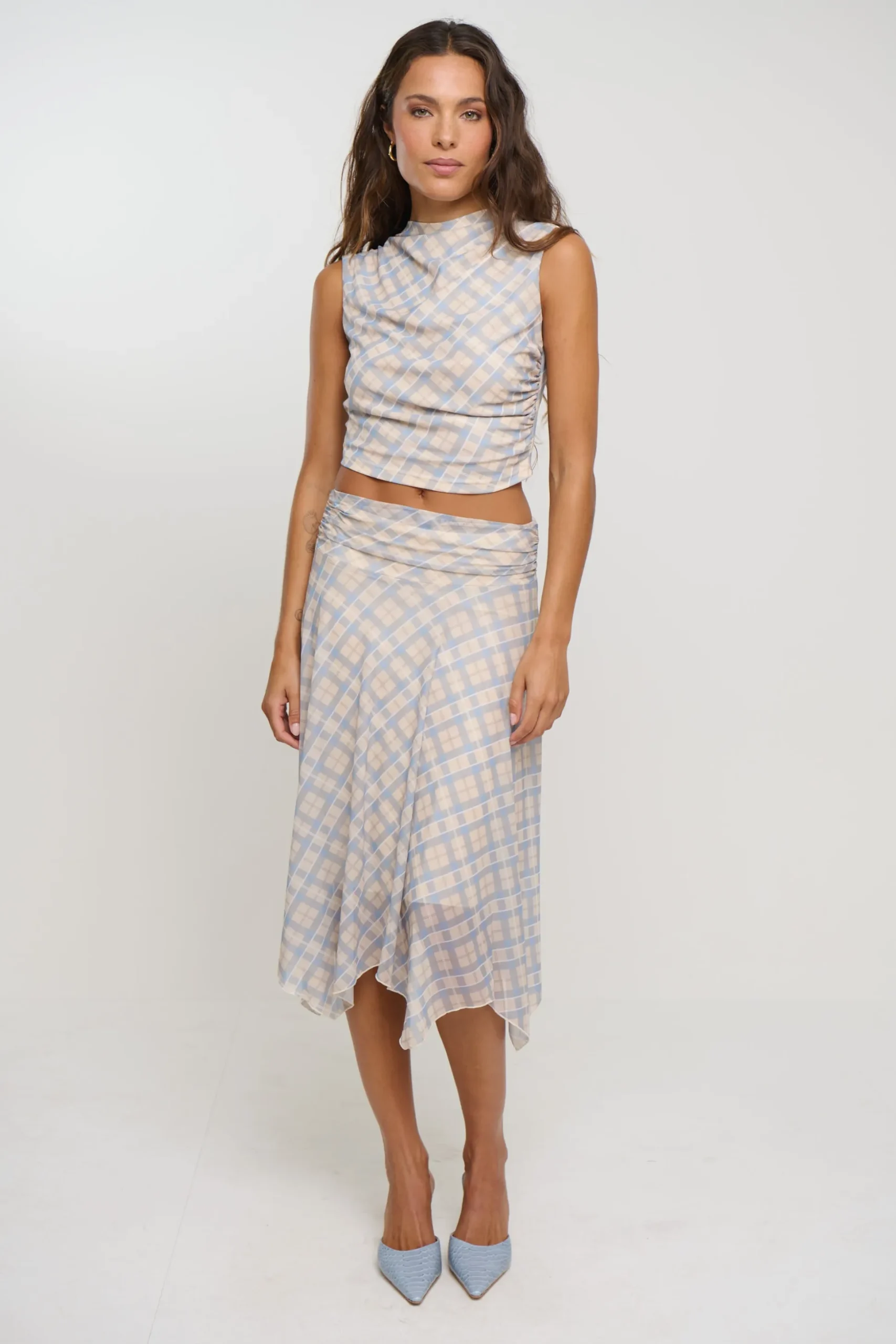 Tove Top Blue Check