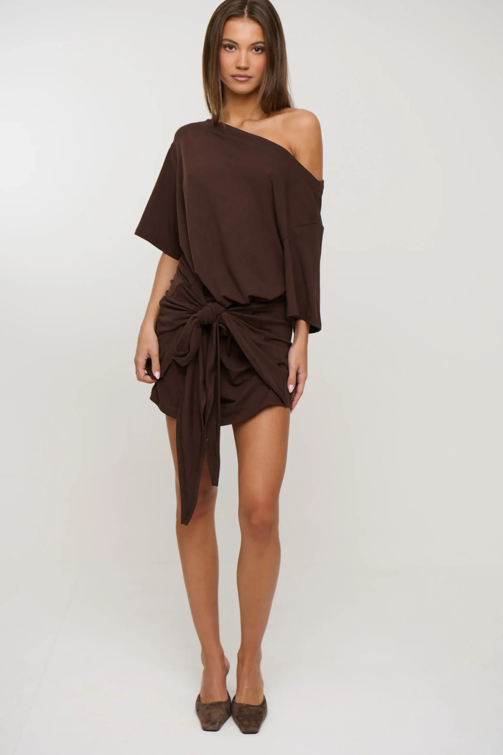 Tyla Mini Dress Chocolate