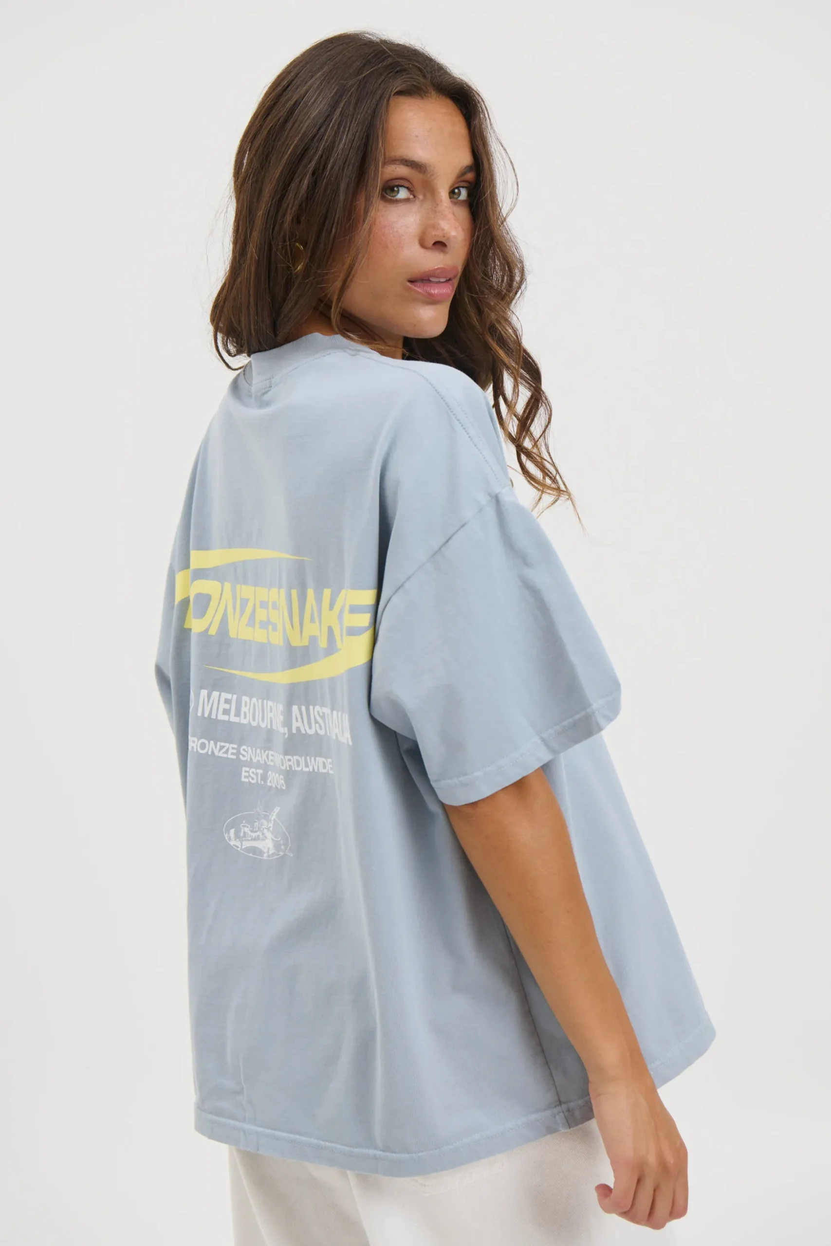 Unisex Bronze Snake Classic Tee Blue