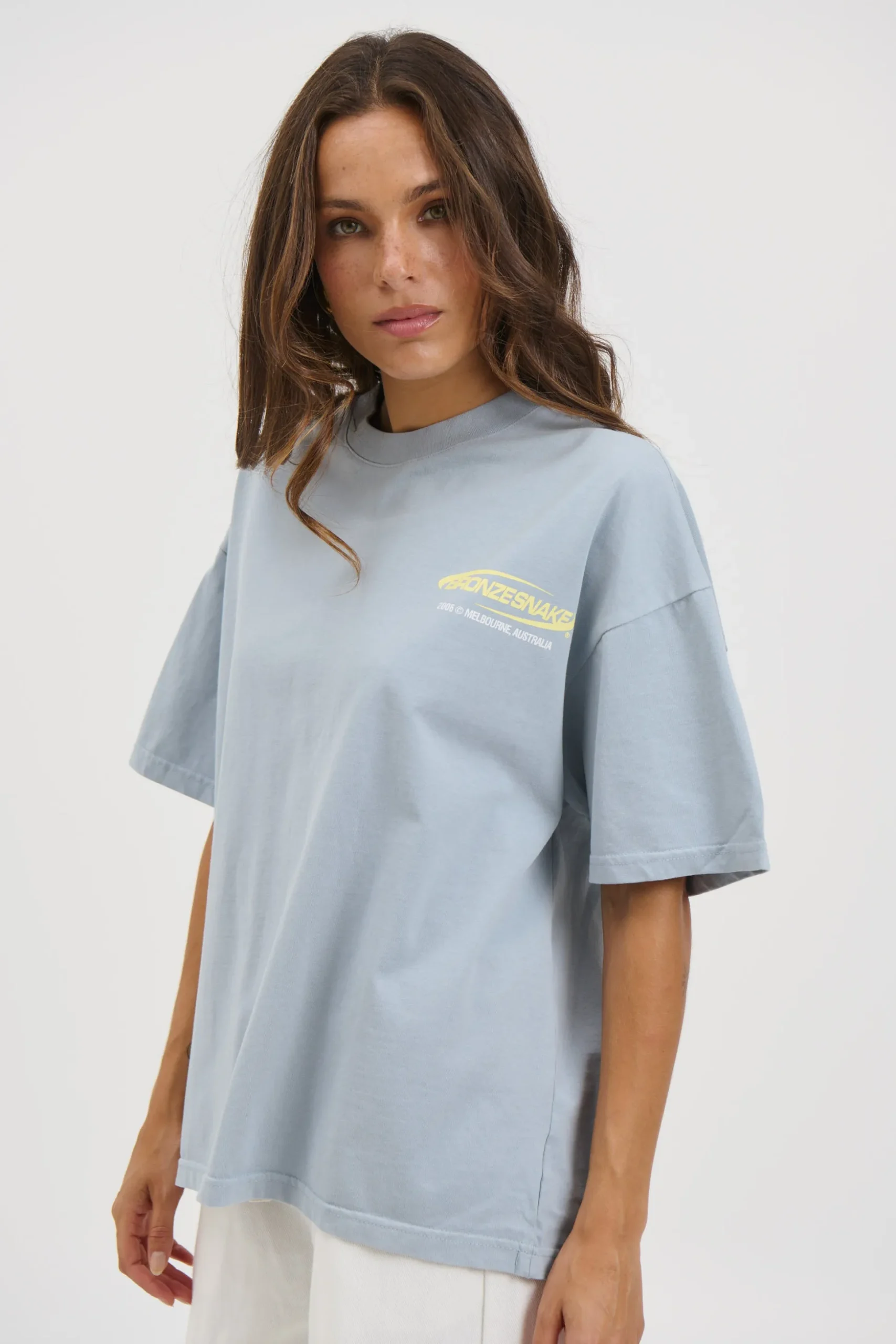 Unisex Bronze Snake Classic Tee Blue