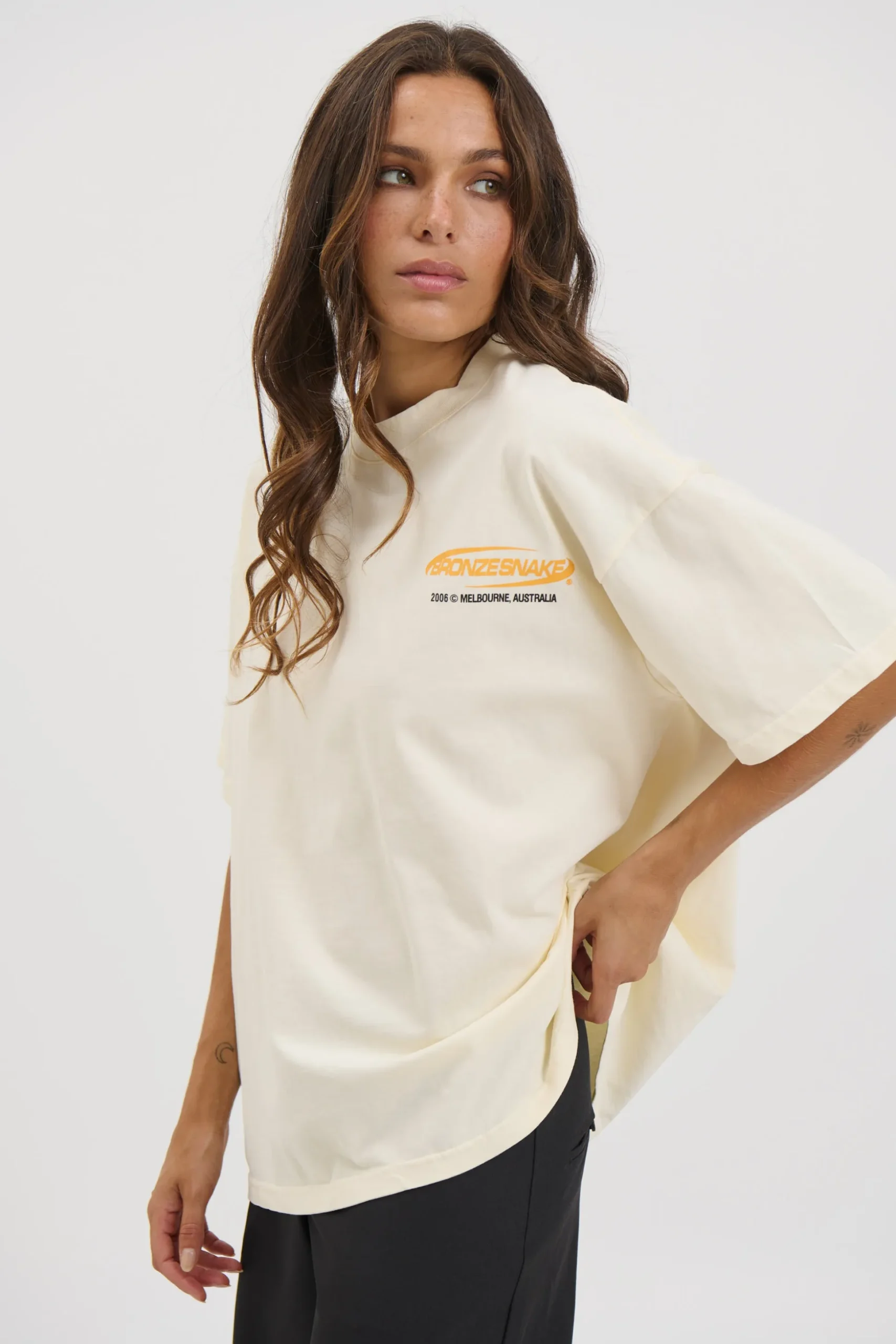 Unisex Bronze Snake Classic Tee Ivory