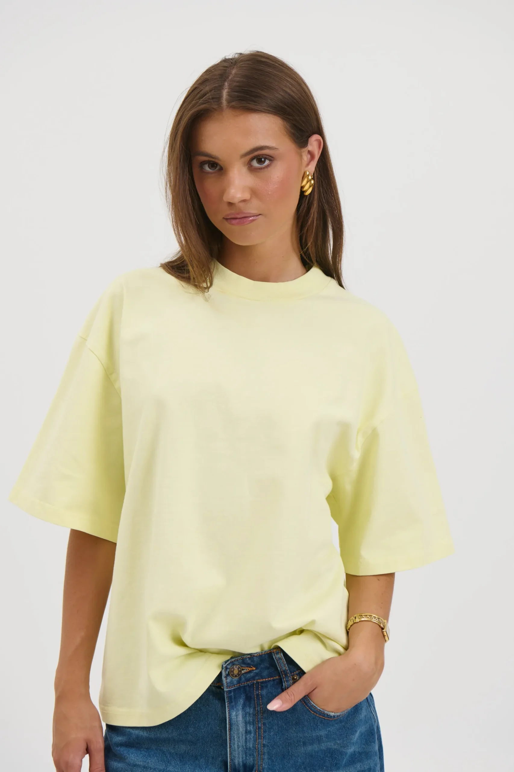 Unisex Emmett Box Tee Lemon