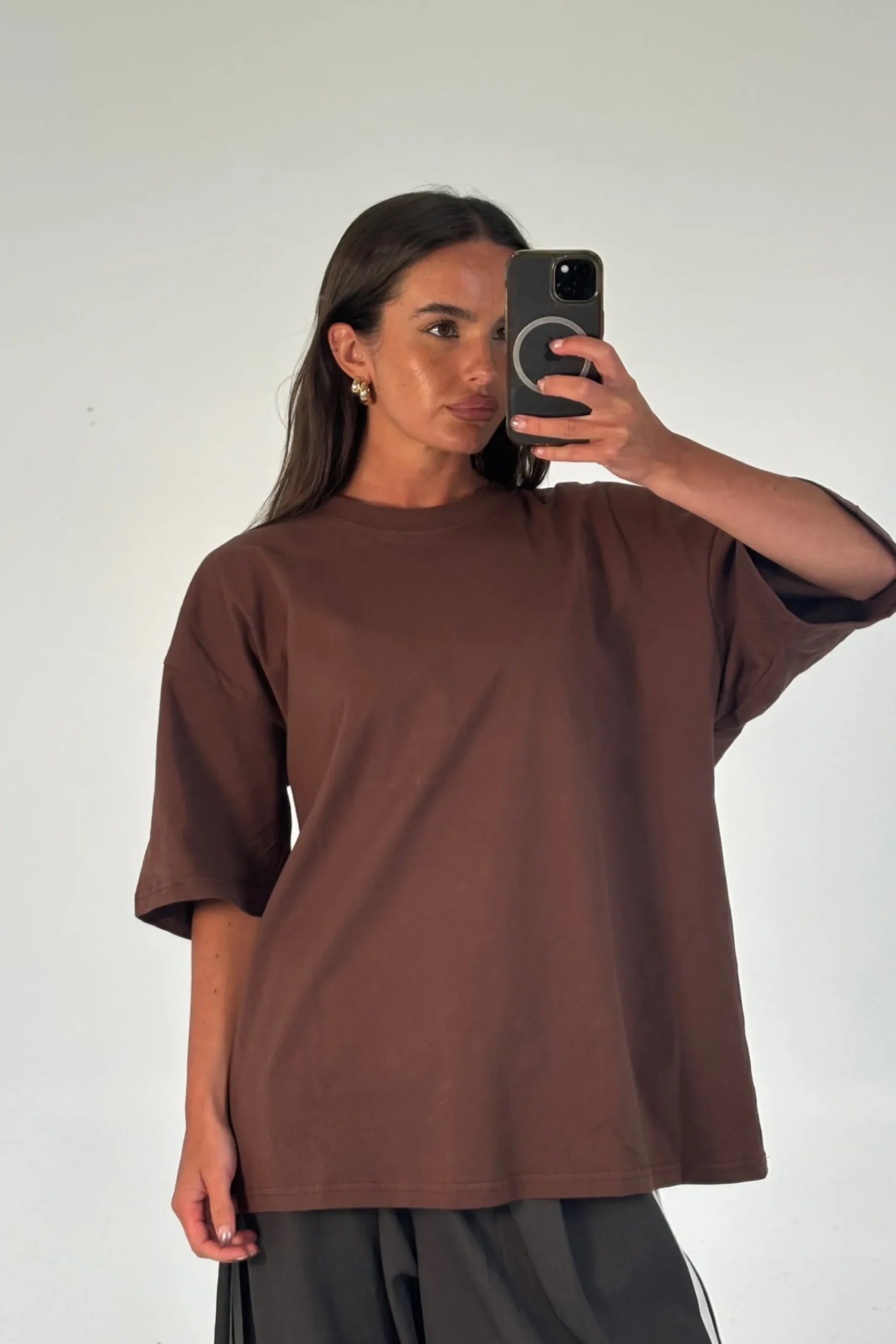 Unisex Midweight Signature Tee Dark Brown