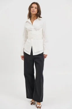 Vixon Wrap Shirt White